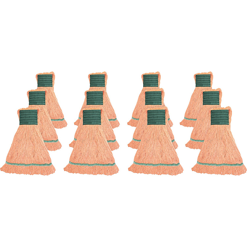 Genuine Joe Synthetic Blend Medium Mophead Rayon, Cotton - Orange - 12 / Carton (GJOMOR5BCT)