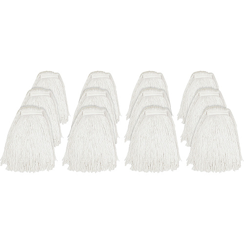 Genuine Joe Cut End Mophead #24 - 4-ply, Cut Ends, Narrow Headband, Absorbent, Mildew Resistant - Rayon - Natural - 1.25 lb - 12 / Carton (GJON24RAYCT)