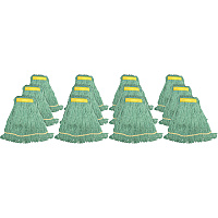 Genuine Joe Synthetic Blend Small Mophead Rayon, Cotton - Green - 12 / Carton (GJOSGR1BCT)