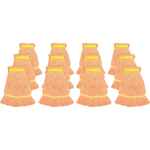 Genuine Joe Narrow Band Small Mophead Rayon, Cotton - Orange - 12 / Carton (GJOSOR1BCT)