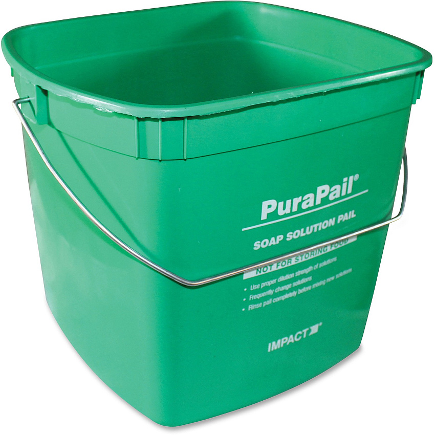 PuraPail 6-Qt Utility Cleaning Bucket 6 quart - 7.7" x 8.1" - Green - 12 / Carton (550614CCT)