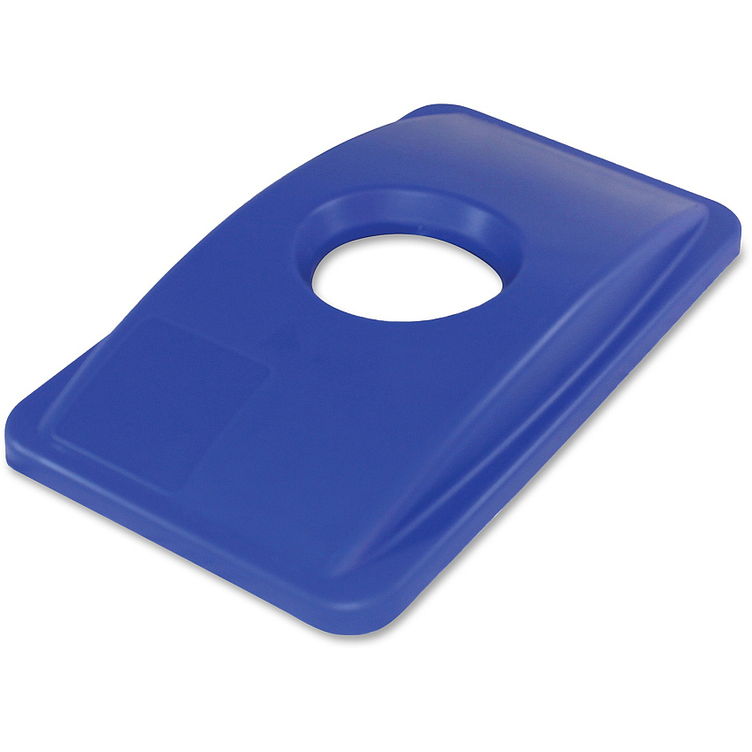Thin Bin Round Cut Out Blue Lid Rectangular - Blue - 4 / Carton (702511CT)
