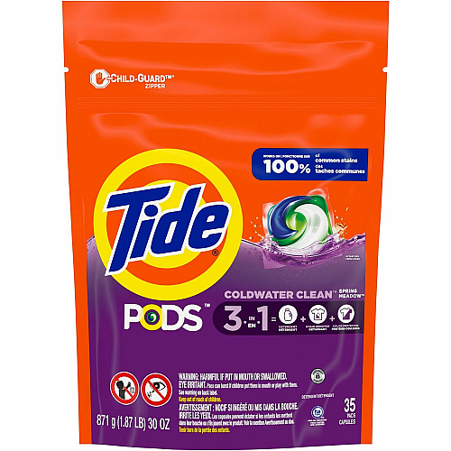 Tide PODS 3-1 Laundry Detergent Spring Meadow Scent - White, Orchid - 35 / Bag (93127)