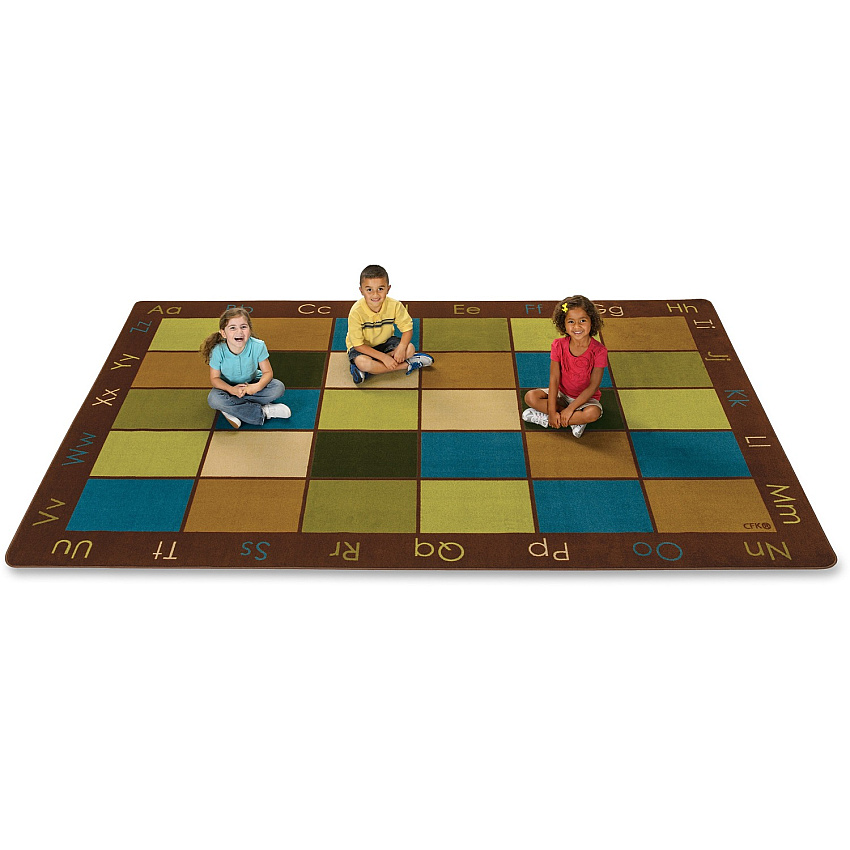 Carpets for Kids&reg; Premium Nature's Colors Seating Rug Kids - 108" Length x 72" Width - Rectangle - Natural, Assorted - 1 Each (18116)