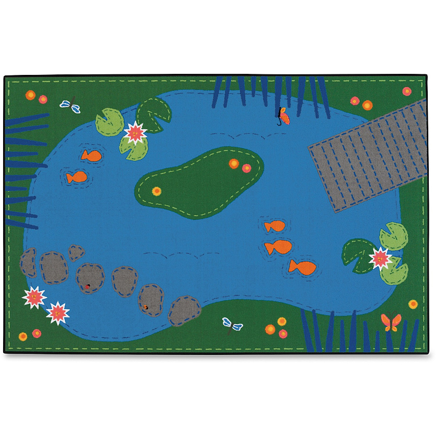 Carpets for Kids&reg; KID$Value Rugs™ Tranquil Pond Rug 108" Length x 72" Width - Rectangle - Assorted - 1 Each (7206)