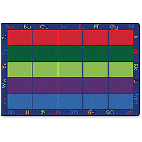 Carpets for Kids&reg; Premium Colorful Spaces Seating Rug 108" Length x 72" Width - Rectangle - Assorted - 1 Each (8600)