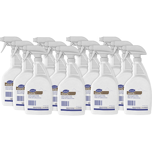 Diversey Shine-Up Lemon Furniture Polish Ready-To-Use - 32 fl oz (1 quart) - Lemon Scent - Non-smearing, Fingerprint Resistant - White - 12 / Carton (4995480CT)