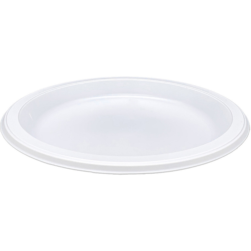 Genuine Joe 10-1/4" Large Plastic Plates Disposable - 10.3" Diameter - Warm White - Plastic Body - 125/Pack - 4 / Carton (GJO10323CT)