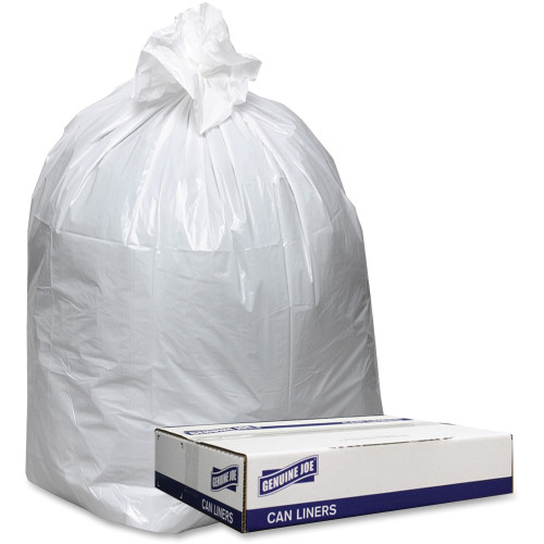 Genuine Joe Extra Heavy-duty White Trash Can Liners (3858W)
