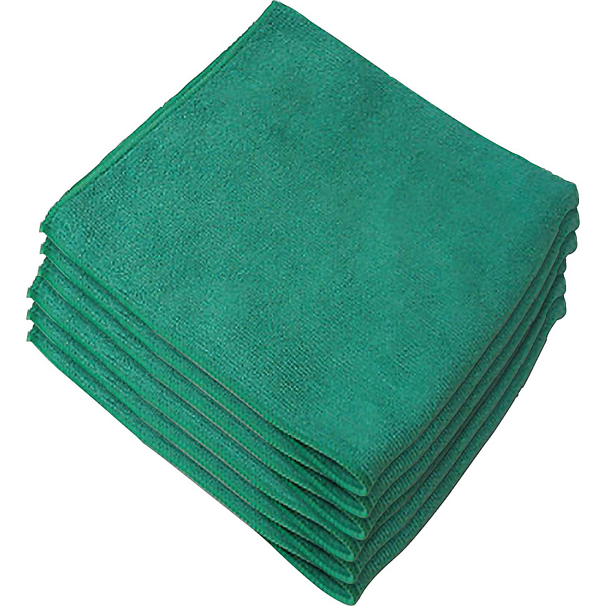 Genuine Joe General Purpose Microfiber Cloth For General Purpose - 16" Length x 16" Width - Recommended For: Dust Remover, Dirt Remover - Green - 12/Bag - 15 / Carton (GJO39505CT)