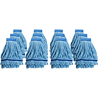 Genuine Joe Microfiber Wet Mophead Refill Small - Absorbent, Launderable, Durable - MicroFiber - Blue - 12 / Carton (GJO47538CT)