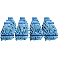 Genuine Joe Microfiber Wet Mophead Refill MicroFiber - Blue - 12 / Carton (GJO47539CT)
