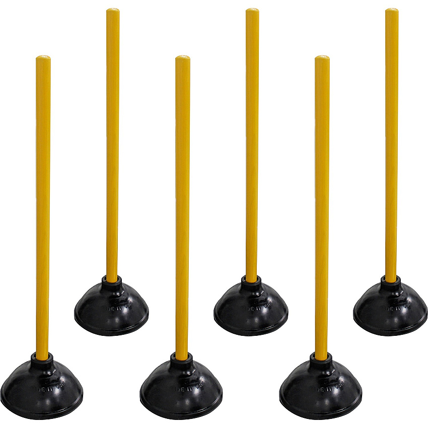 Genuine Joe Value Plus Plunger 5.75" Cup Diameter - 23" Length - Yellow - Drain, Toilet, Pipe (GJO85130CT)