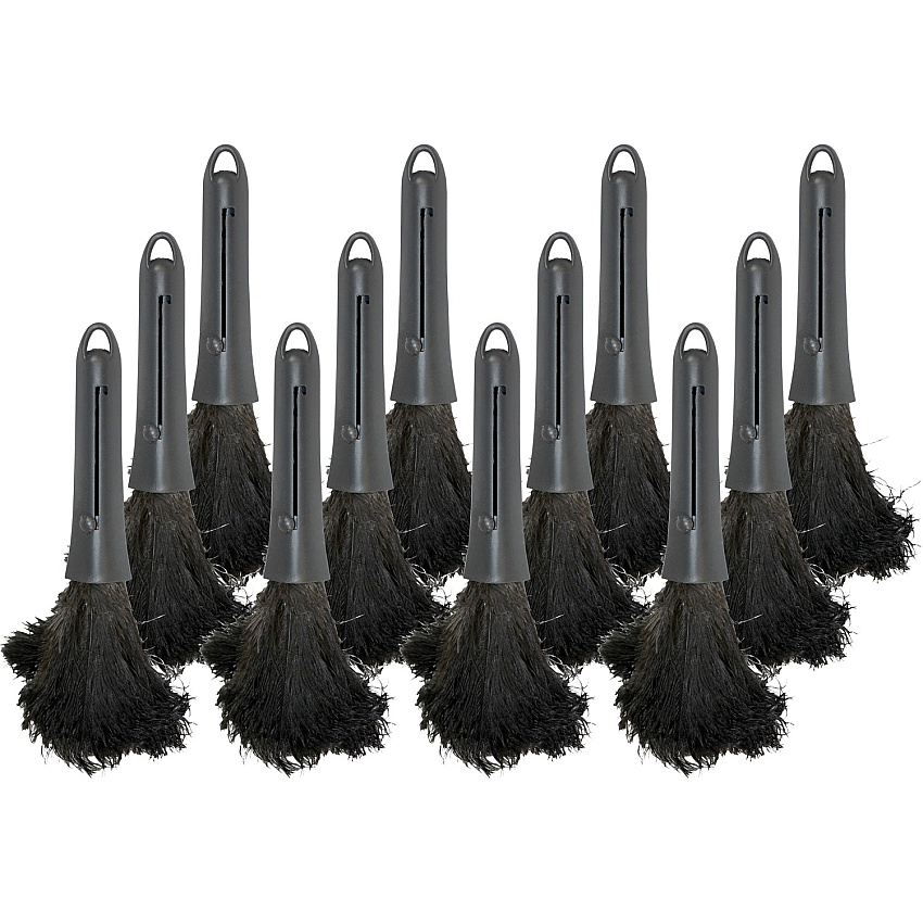 Genuine Joe Retractable Feather Duster Plastic Handle - Brown - 12 / Carton (GJO90218CT)