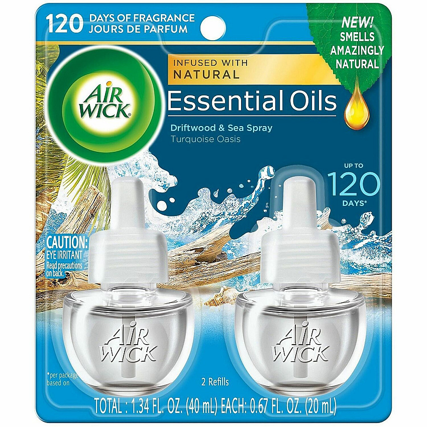 Air Wick Scented Oil Warmer Refill Oil - 0.7 fl oz (0 quart) - Turquoise Oasis - 60 Day - Long Lasting - 2/Pack - 6 / Carton (91109CT)
