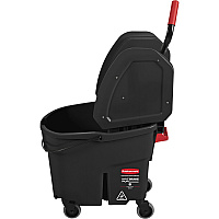 Rubbermaid Commercial WaveBrake Down Press Mop Bucket 8.75 gal - Splash Resistant, Durable, Caster - 27.4