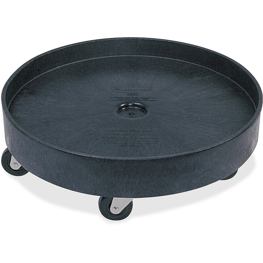 Rubbermaid Commercial Universal Drum Dolly 5 Casters - Plastic - Black - 1 Each (265000BK)