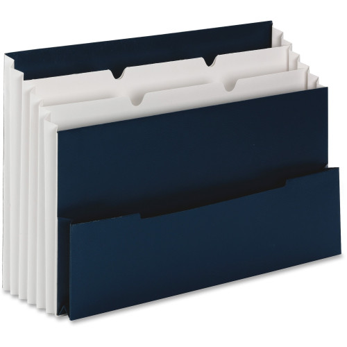Smead Mini Stadium File, 4.5" Expansion, 4 Sections, Letter Size, Navy/White (70231)