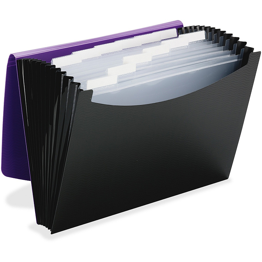 Smead Letter Expanding File 8 1/2" x 11" - 12 Pocket(s) - Purple, Black - 1 Each (70862)