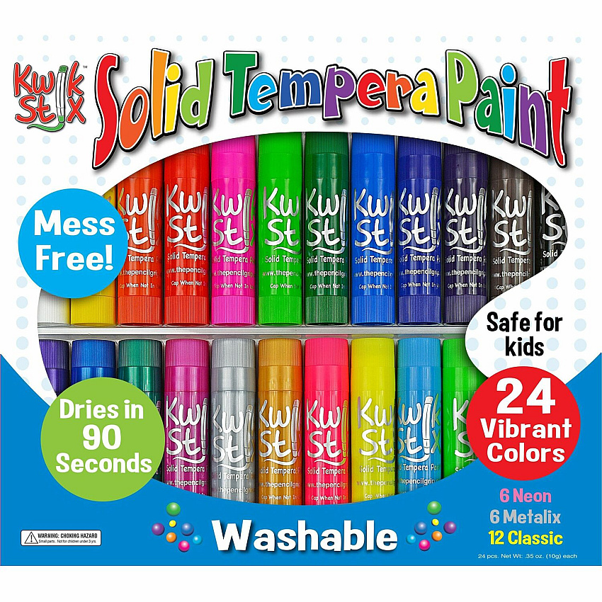 The Pencil Grip Tempera Paint 24-color Mess Free Set 24 Color(s) - Assorted, Neon, Metallic - 24 / Set (604)