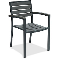 KFI Outdoor Chair Synthetic Seat Material - Synthetic Back Material - Gray - 1 Each (5601GY)