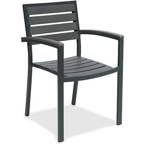 KFI Outdoor Chair Synthetic Seat Material - Synthetic Back Material - Gray - 1 Each (5601GY)
