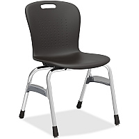 Virco Sage Series 4-Leg Stack Chair Black Seat Color - Black Back Color - Chrome Frame Color - 4 / Carton (SG418BKCH)
