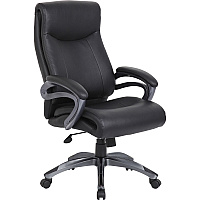 Boss B8661 Executive Chair Black Seat Color - LeatherPlus Seat Material - Gray Back Color - Leather Back Material - Black, Gray Frame Color - Nylon Frame Material - 5-star Base - 1 Each (B8661BK)