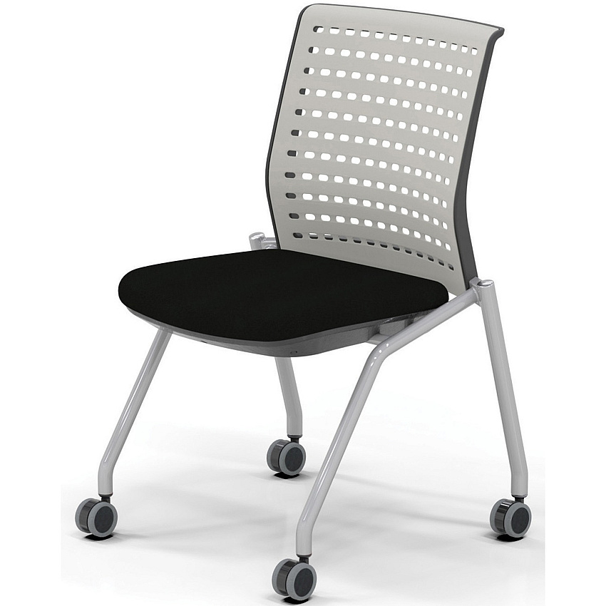 Mayline Thesis Static Back Training Chair Gray Fabric Seat - Light Gray Poly Back - Gray Frame - Four-legged Base - 2 / Carton (KTS2SGBLK)
