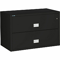 Phoenix World Class Lateral File - 2-Drawer 44" Width x 28.6" Depth x 28.8" Height - 2 x Drawer(s) for File - Lateral - Fire Resistant, Explosion Resistant, Impact Resistant, Security Lock - Black - 1 Each (LAT2W44B)