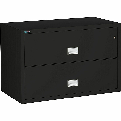 Phoenix World Class Lateral File - 2-Drawer 44" Width x 28.6" Depth x 28.8" Height - 2 x Drawer(s) for File - Lateral - Fire Resistant, Explosion Resistant, Impact Resistant, Security Lock - Black - 1 Each (LAT2W44B)