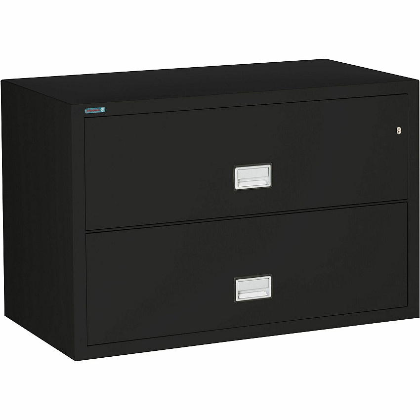 Phoenix World Class Lateral File - 2-Drawer 44" Width x 28.6" Depth x 28.8" Height - 2 x Drawer(s) for File - Lateral - Fire Resistant, Explosion Resistant, Impact Resistant, Security Lock - Black - 1 Each (LAT2W44B)