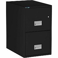 Phoenix World Class Vertical File - 2-Drawer 16.9" Width x 25" Depth x 28" Height - 2 x Drawer(s) for File - Letter - Vertical - Impact Resistant, Fire Resistant, Explosion Resistant, Security Lock - Black - 1 Each (LTR2W25B)
