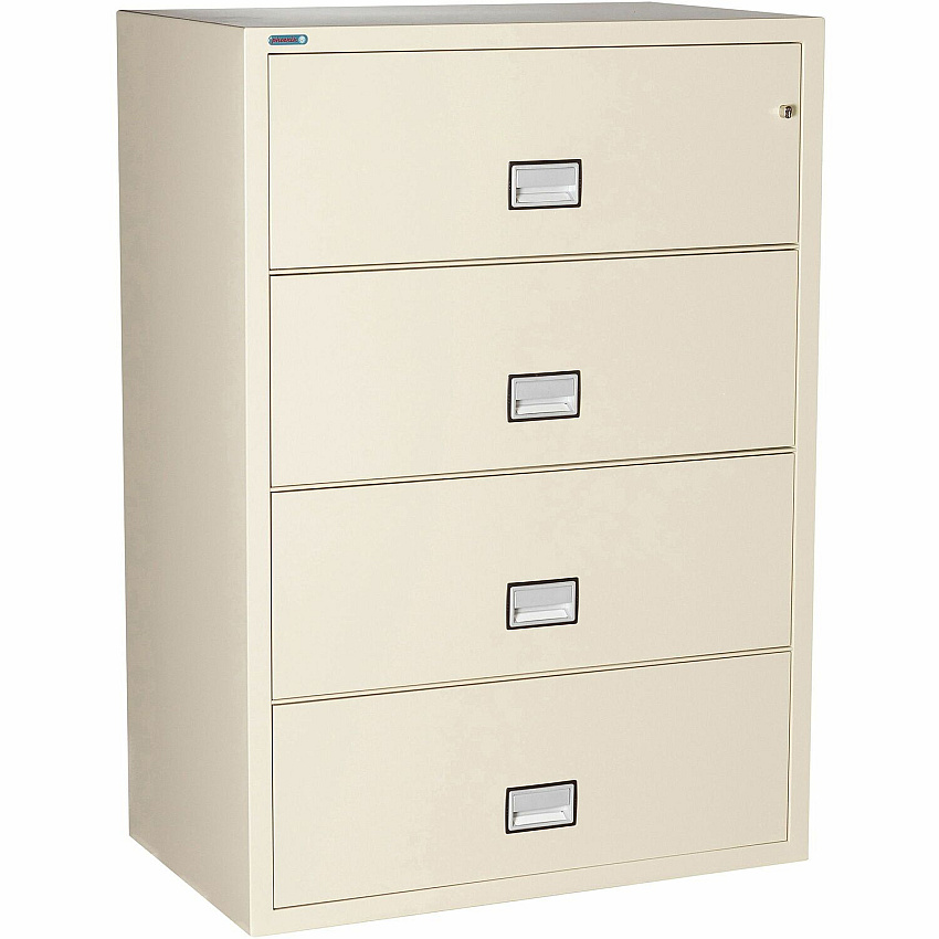 Phoenix World Class Lateral File - 4-Drawer 38.9" Width x 23.6" Depth x 54.7" Height - 4 x Drawer(s) for File - Lateral - Fire Resistant, Explosion Resistant, Impact Resistant, Security Lock - Putty - 1 Each (LAT4W38P)