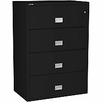 Phoenix World Class Lateral File - 4-Drawer 38.9" Width x 23.6" Depth x 54.7" Height - 4 x Drawer(s) for File - Lateral - Fire Resistant, Explosion Resistant, Impact Resistant, Security Lock - Black - 1 Each (LAT4W38B)