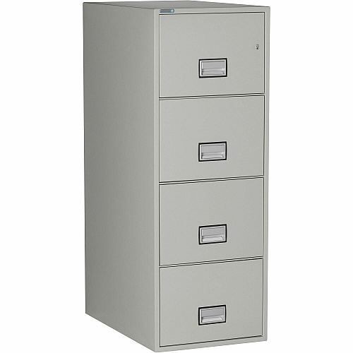Phoenix World Class Vertical File - 4-Drawer 19.9" Width x 31" Depth x 54" Height - 4 x Drawer(s) for File - Legal - Vertical - Fire Resistant, Explosion Resistant, Impact Resistant, Security Lock - Light Gray - 1 Each (LGL4W31LG)