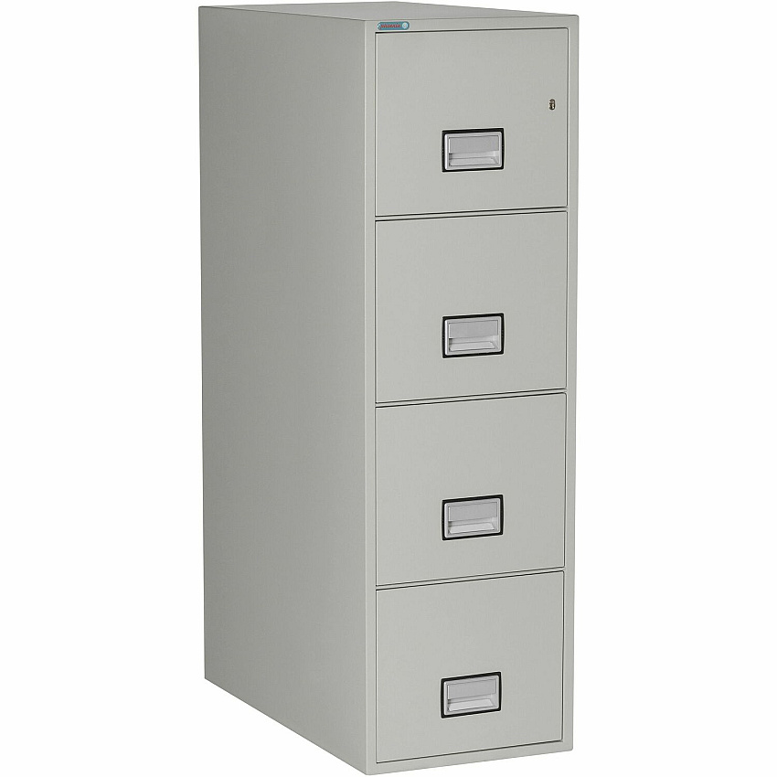 Phoenix World Class Vertical File - 4-Drawer 31" Width x 16.9" Depth x 54" Height - 4 x Drawer(s) for File - Letter - Vertical - Impact Resistant, Fire Resistant, Explosion Resistant, Security Lock - Light Gray - 1 Each (LTR4W31LG)