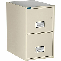 Phoenix World Class Vertical File - 2-Drawer 16.9" Width x 25" Depth x 28" Height - 2 x Drawer(s) for File - Letter - Vertical - Impact Resistant, Fire Resistant, Explosion Resistant, Security Lock - Putty - 1 Each (LTR2W25P)