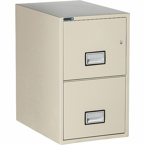 Phoenix World Class Vertical File - 2-Drawer 16.9" Width x 25" Depth x 28" Height - 2 x Drawer(s) for File - Letter - Vertical - Impact Resistant, Fire Resistant, Explosion Resistant, Security Lock - Putty - 1 Each (LTR2W25P)