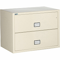 Phoenix World Class Lateral File - 2-Drawer 38.8" Width x 23.6" Depth x 28.8" Height - 2 x Drawer(s) for File - Lateral - Fire Resistant, Explosion Resistant, Impact Resistant, Security Lock - Black - 1 Each (LAT2W38P)