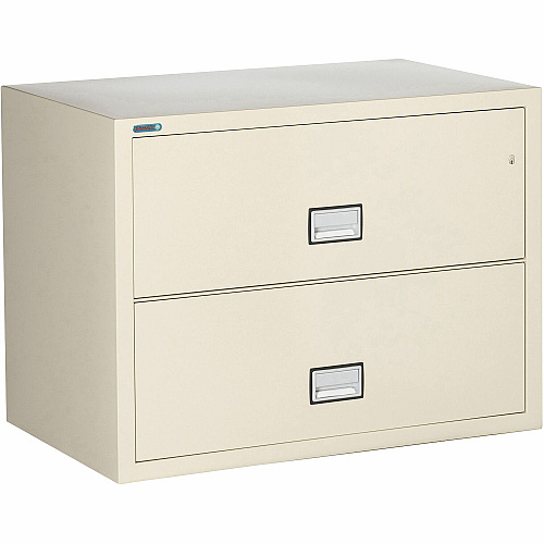 Phoenix World Class Lateral File - 2-Drawer 38.8" Width x 23.6" Depth x 28.8" Height - 2 x Drawer(s) for File - Lateral - Fire Resistant, Explosion Resistant, Impact Resistant, Security Lock - Black - 1 Each (LAT2W38P)