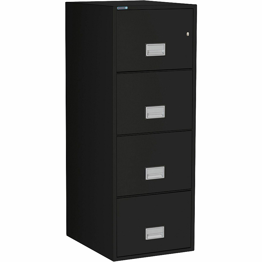Phoenix World Class Vertical File - 4-Drawer 25" Width x 19.9" Depth x 54" Height - 4 x Drawer(s) for File - Legal - Vertical - Impact Resistant, Fire Resistant, Explosion Resistant, Security Lock - Black - 1 Each (LGL4W25B)
