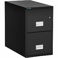 Phoenix World Class Vertical File - 2-Drawer 16.9" Width x 31" Depth x 28" Height - 2 x Drawer(s) for File - Letter - Vertical - Fire Resistant, Explosion Resistant, Impact Resistant, Security Lock - Black - 1 Each (LTR2W31B)