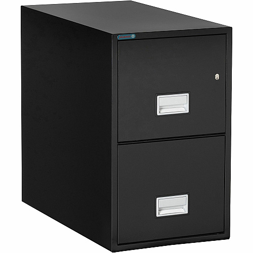 Phoenix World Class Vertical File - 2-Drawer 16.9" Width x 31" Depth x 28" Height - 2 x Drawer(s) for File - Letter - Vertical - Fire Resistant, Explosion Resistant, Impact Resistant, Security Lock - Black - 1 Each (LTR2W31B)
