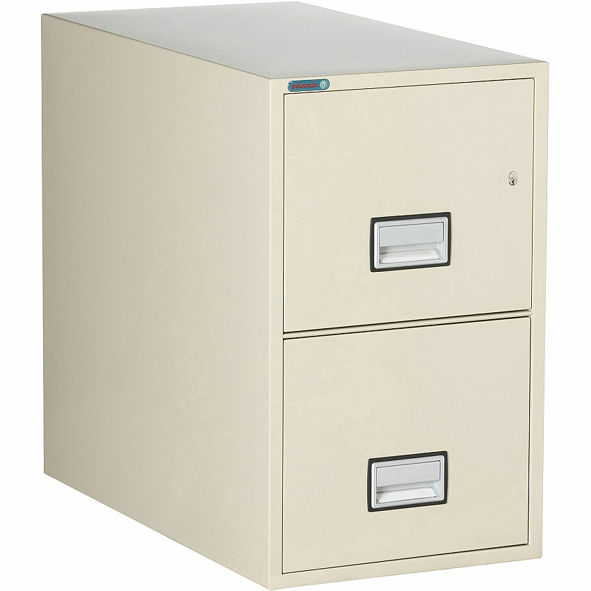 Phoenix World Class Vertical File - 2-Drawer 31" Width x 16.9" Depth x 28" Height - 2 x Drawer(s) for File - Letter - Vertical - Fire Resistant, Explosion Resistant, Impact Resistant, Security Lock - Putty - 1 Each (LTR2W31P)