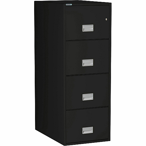 Phoenix World Class Vertical File - 4-Drawer 19.9" Width x 31" Depth x 54" Height - 4 x Drawer(s) for File - Legal - Vertical - Fire Resistant, Explosion Resistant, Impact Resistant, Security Lock - Black - 1 Each (LGL4W31B)