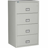 Phoenix World Class Lateral File - 4-Drawer 31" Width x 23.6" Depth x 54.7" Height - 4 x Drawer(s) for File - Lateral - Fire Resistant, Explosion Resistant, Impact Resistant, Security Lock - Light Gray - 1 Each (LAT4W31LG)