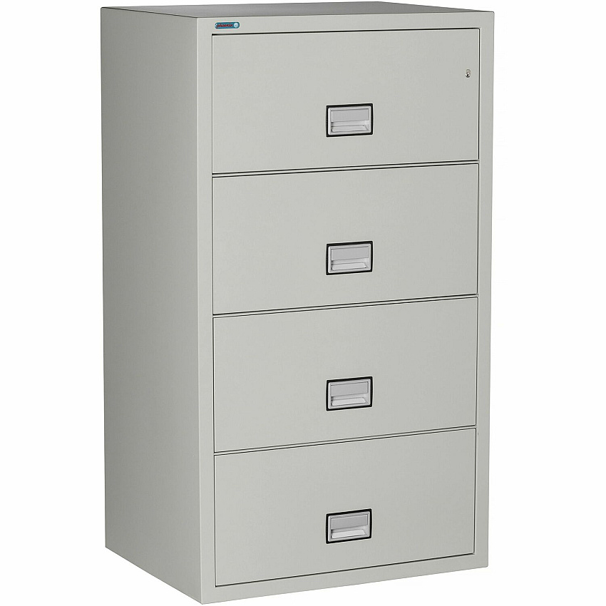 Phoenix World Class Lateral File - 4-Drawer 31" Width x 23.6" Depth x 54.7" Height - 4 x Drawer(s) for File - Lateral - Fire Resistant, Explosion Resistant, Impact Resistant, Security Lock - Light Gray - 1 Each (LAT4W31LG)