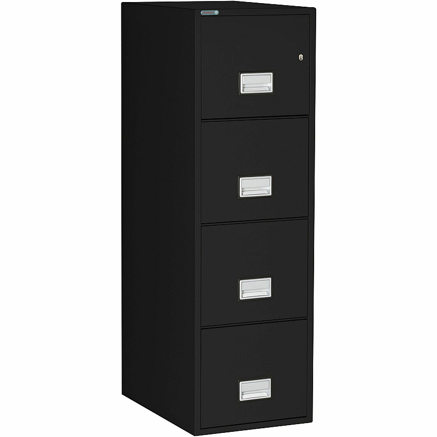 Phoenix World Class Vertical File - 4-Drawer 25" Width x 16.9" Depth x 54" Height - 4 x Drawer(s) for File - Letter - Vertical - Fire Resistant, Explosion Resistant, Impact Resistant, Security Lock - Black - 1 Each (LTR4W25B)