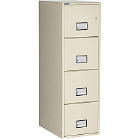 Phoenix World Class Vertical File - 4-Drawer 16.9" Width x 25" Depth x 54" Height - 4 x Drawer(s) for File - Letter - Vertical - Fire Resistant, Explosion Resistant, Impact Resistant, Security Lock - Putty - 1 Each (LTR4W25P)